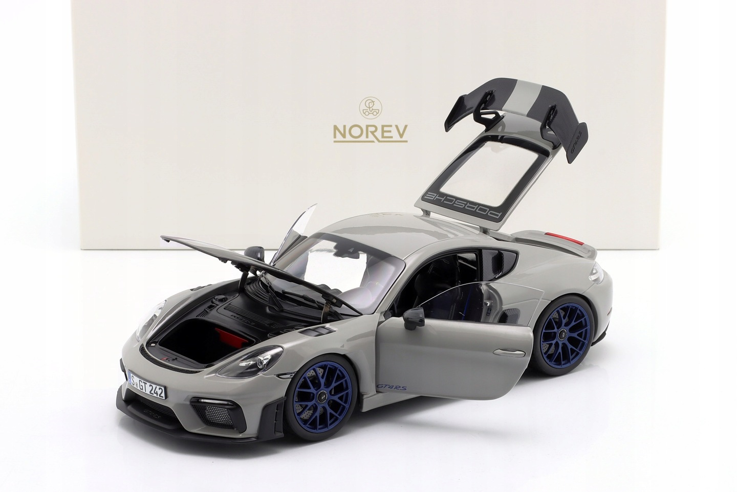 NOREV PORSCHE CAYMAN GT4 RS w/Weissach 2023 Chalk 1:18 187253