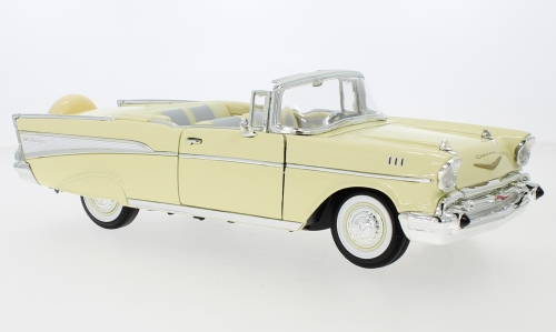 ROAD SIGNATURE Lucky Die Cast, Chevrolet Bel Air Convertible, KREMOWY 1957, 1:18 LDC92108CREAM