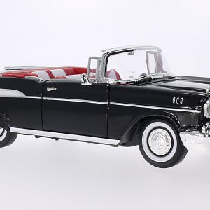 ROAD SIGNATURE Lucky Die Cast, Chevrolet Bel Air Convertible, czarno-biały, 1957, 1:18 LDC92108BLACK