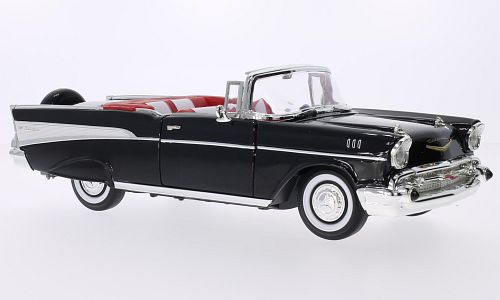 ROAD SIGNATURE Lucky Die Cast, Chevrolet Bel Air Convertible, czarno-biały, 1957, 1:18 LDC92108BLACK