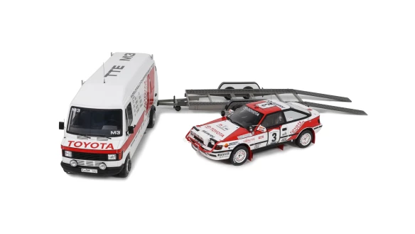 OTTO 1/18 Rallye Pack Toyota Celica ST 165 Gr.A RAC Safari 1990 PILOTADO POR CARLOS SAINZ Y LUIS MOYA FURGONETA MERCEDES BENZ OT480 - obrazek 2