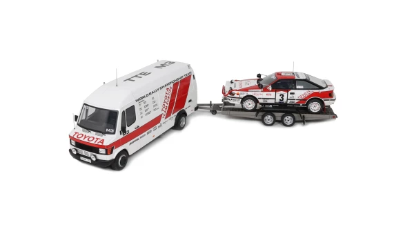 OTTO 1/18 Rallye Pack Toyota Celica ST 165 Gr.A RAC Safari 1990 PILOTADO POR CARLOS SAINZ Y LUIS MOYA FURGONETA MERCEDES BENZ OT480 - obrazek 5