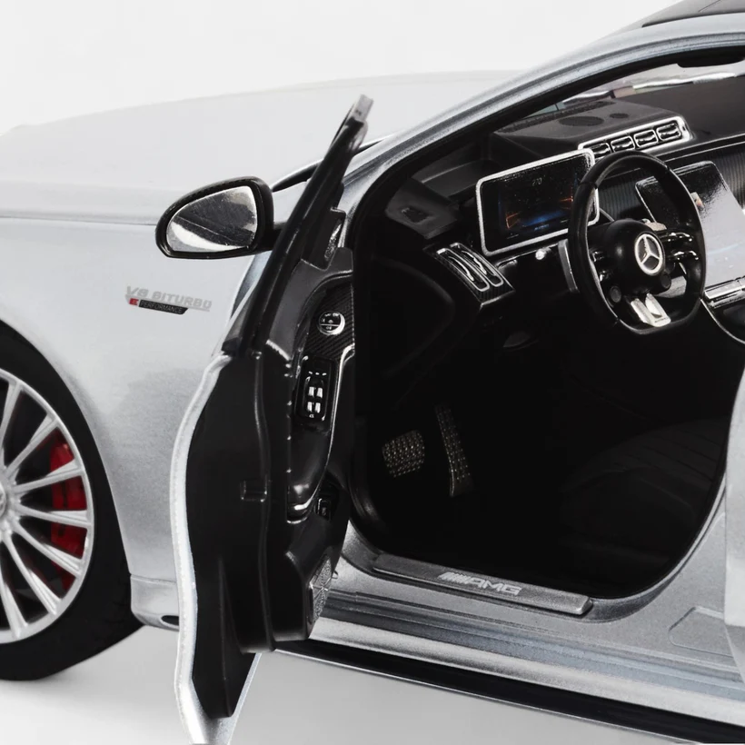 Mercedes-AMG S 63 w223 E Performance srebrny 1/18 NZG 111600055 - obrazek 3