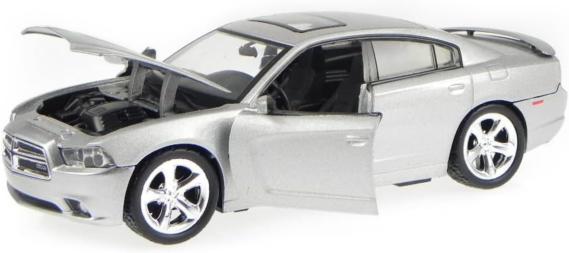 Motormax Dodge Charger R/T Model 2011 Srebrny Samochód 73354 1:24 - obrazek 2