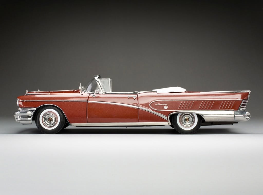 Buick Limited Riviera Open Convertible 1958 granatowa czerwień 1/18 SunStar sun4822 - obrazek 9