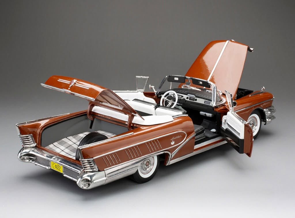 Buick Limited Riviera Open Convertible 1958 granatowa czerwień 1/18 SunStar sun4822 - obrazek 10