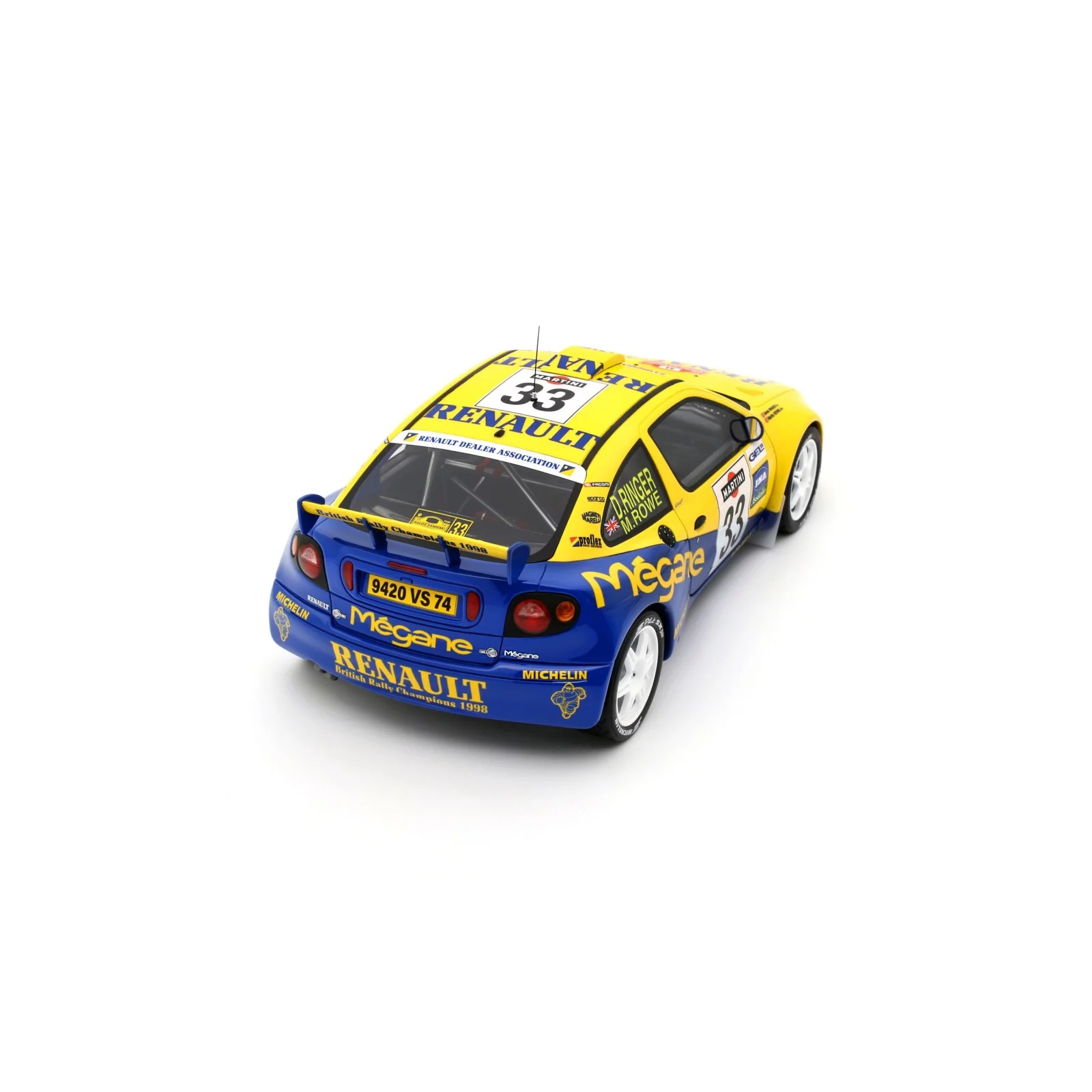 Renault Megane Maxi RALLY Yellow SAN REMO 1998 1/18 OTTO OT1195 - obrazek 6