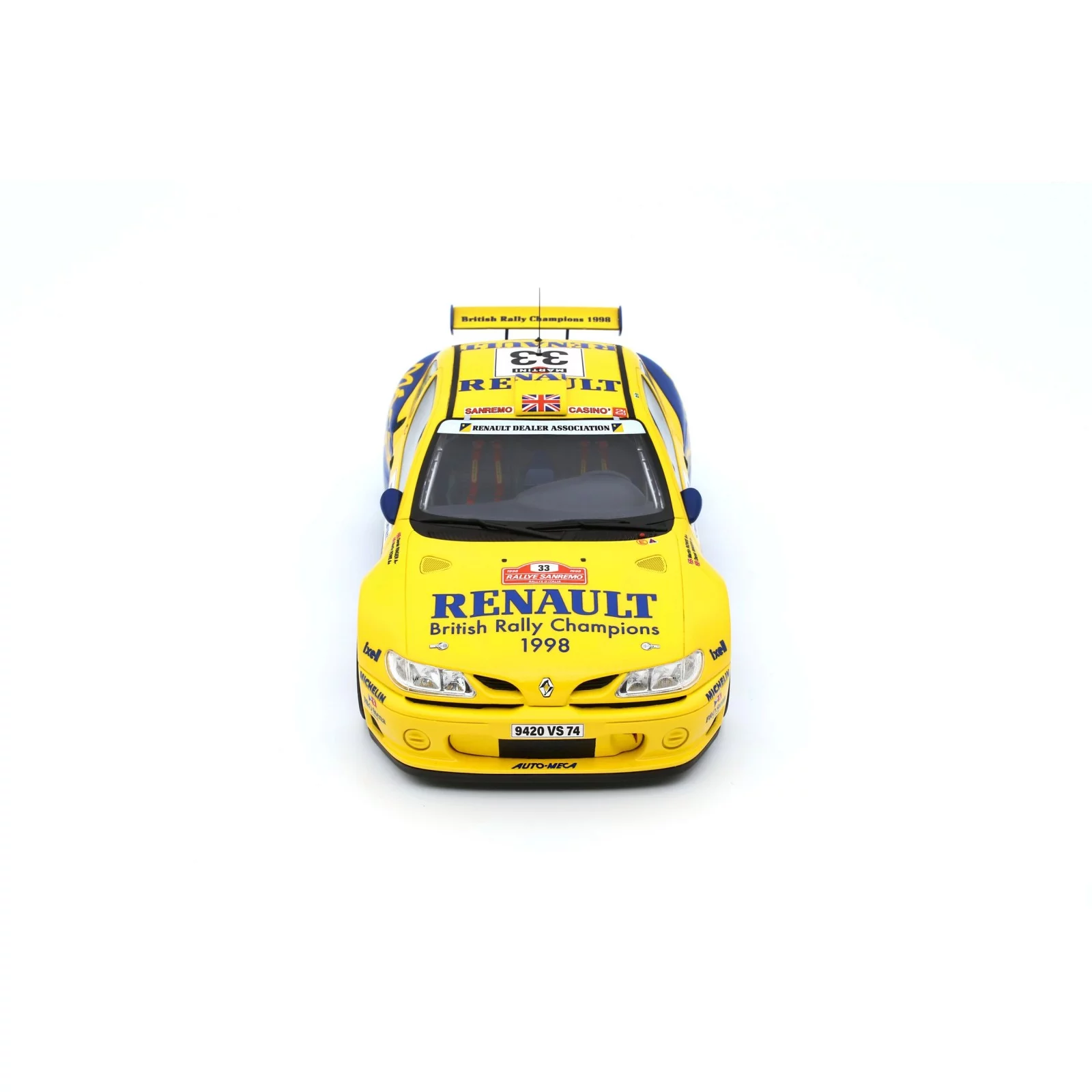 Renault Megane Maxi RALLY Yellow SAN REMO 1998 1/18 OTTO OT1195 - obrazek 7