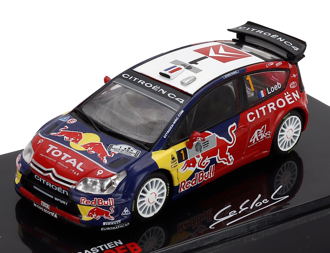 EDICOLA 1/43 CITROEN C4 WRC N1 ZWYCIĘZCA RAJDU TOUR DE CORS 2008 LOEB ELENA SEBLOCOLL004
