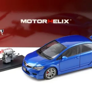 HONDA CIVIC TYPE-R FD2 WITH ENGINE - 2007, BLUE MOTORHELIX 1:18 m85409